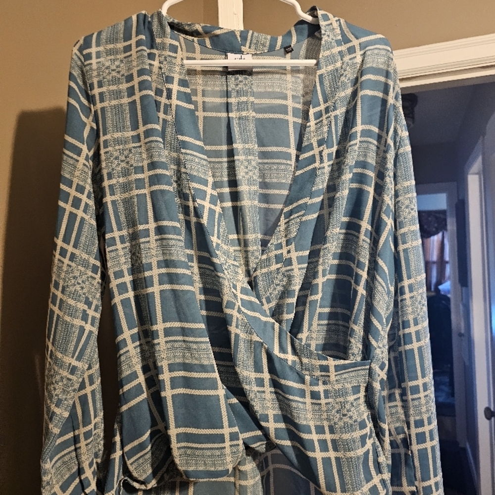 Blue Plaid Women's Top